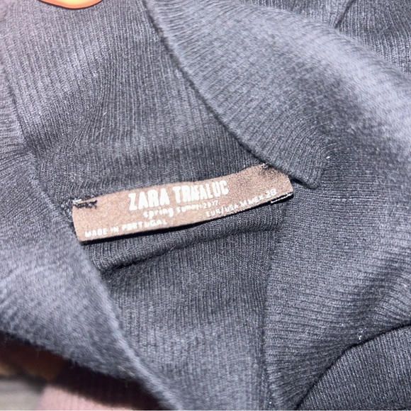 Zara Trafaluc Ribbed Mini Black  Dress Size Medium - Picture 3 of 5